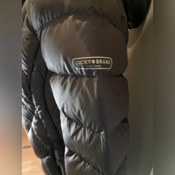 Lucky Brand Women's Black Down Jacket, Coat with hood. XSmall NWT - Picture 7 of 14